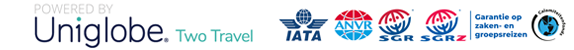 Powered by UNIGLOBE Two Travel, aangesloten bij IATA, ANVR, SGR en het Calamiteitenfonds